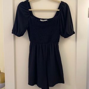 BNWOT Lush Smocked Top Romper, Black/S